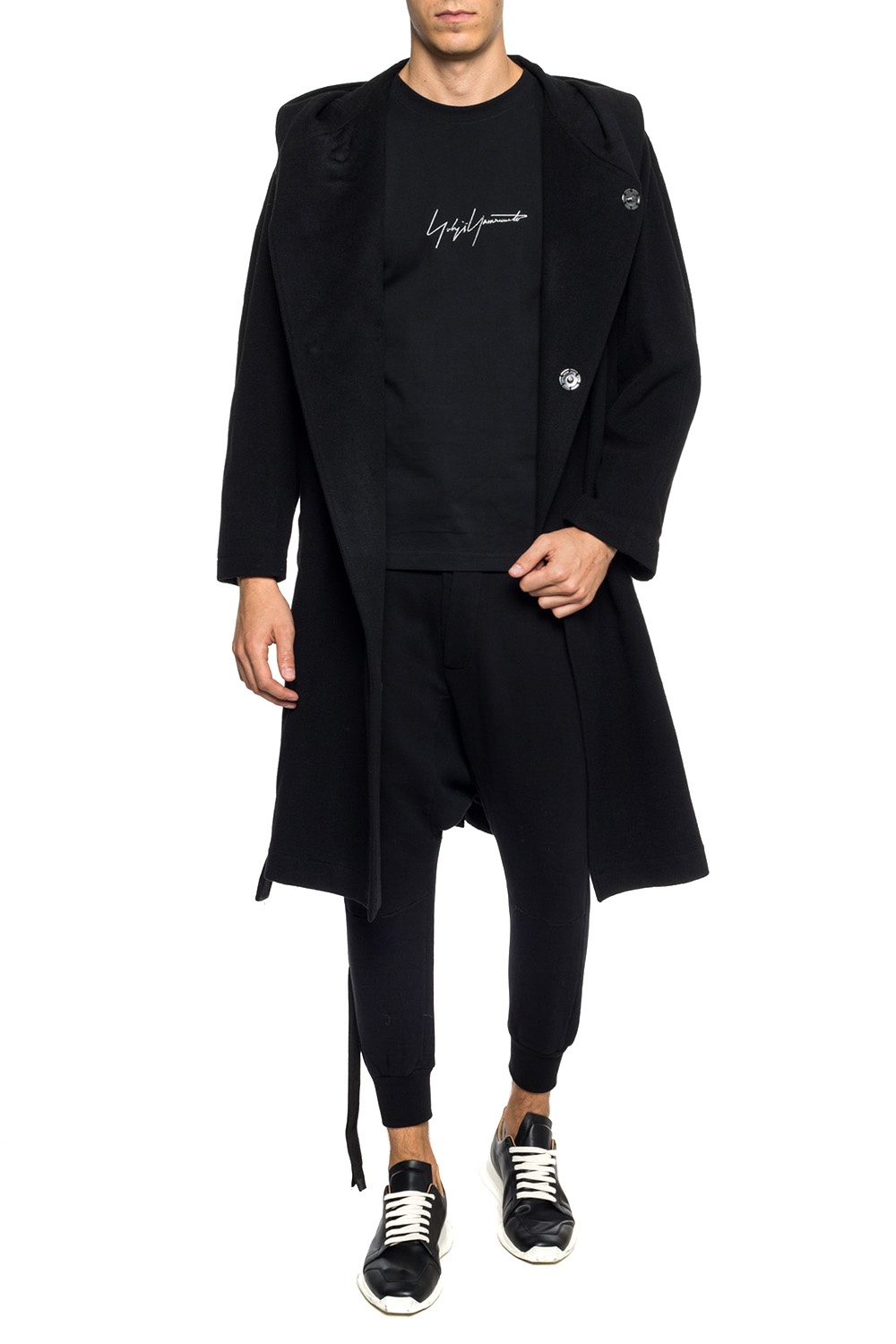 Yohji Yamamoto Hooded double-breasted coat | Men's Clothing | Vitkac